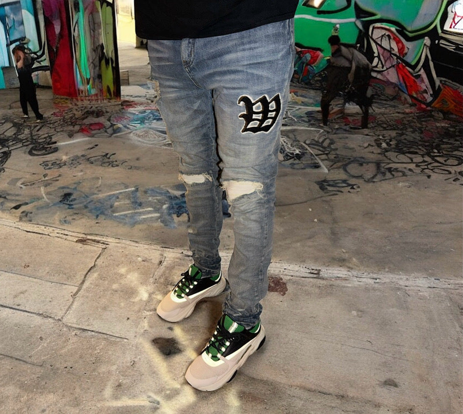 WFM Varsity Patch Jeans