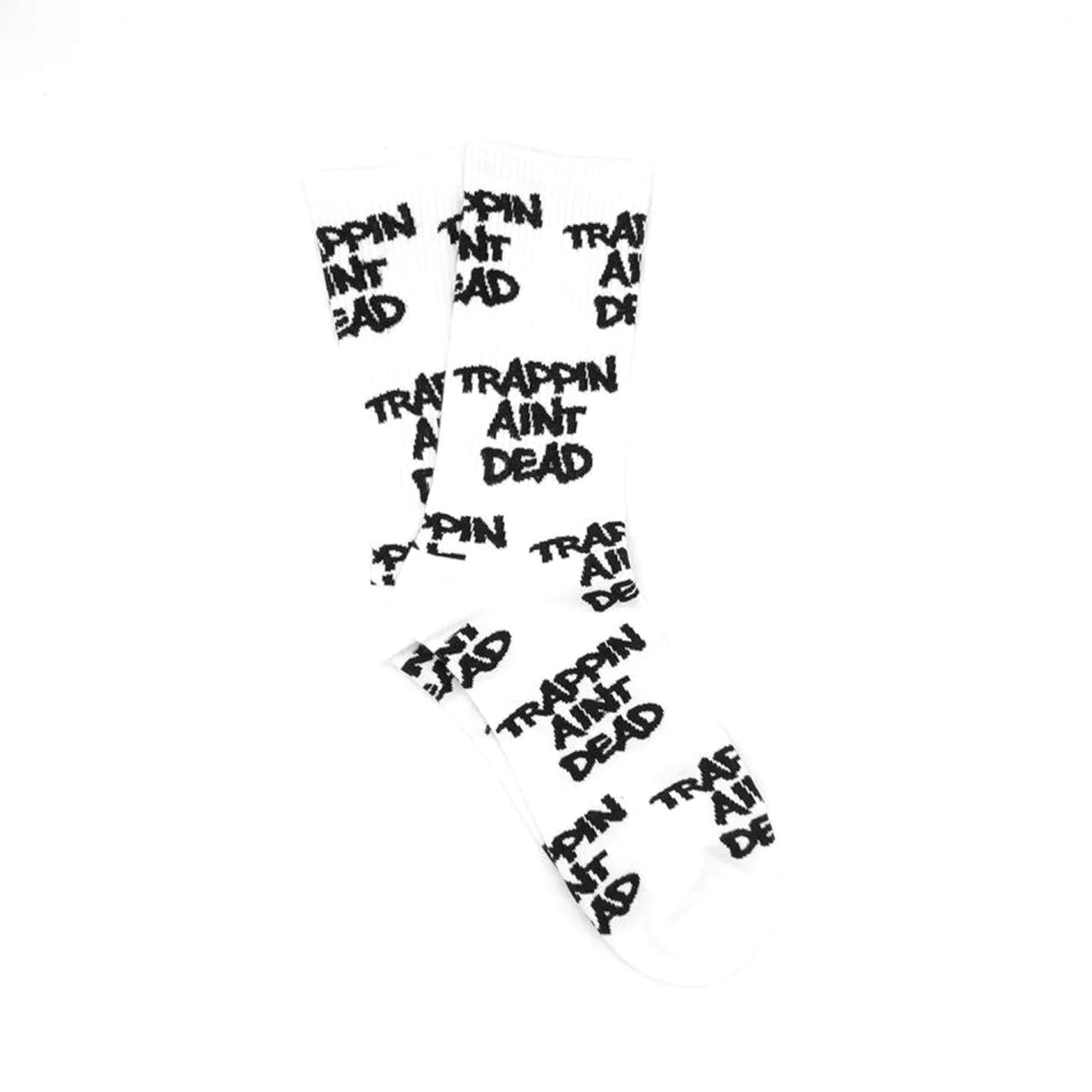 WFM “Trappin Ain’t Dead” Socks (White)