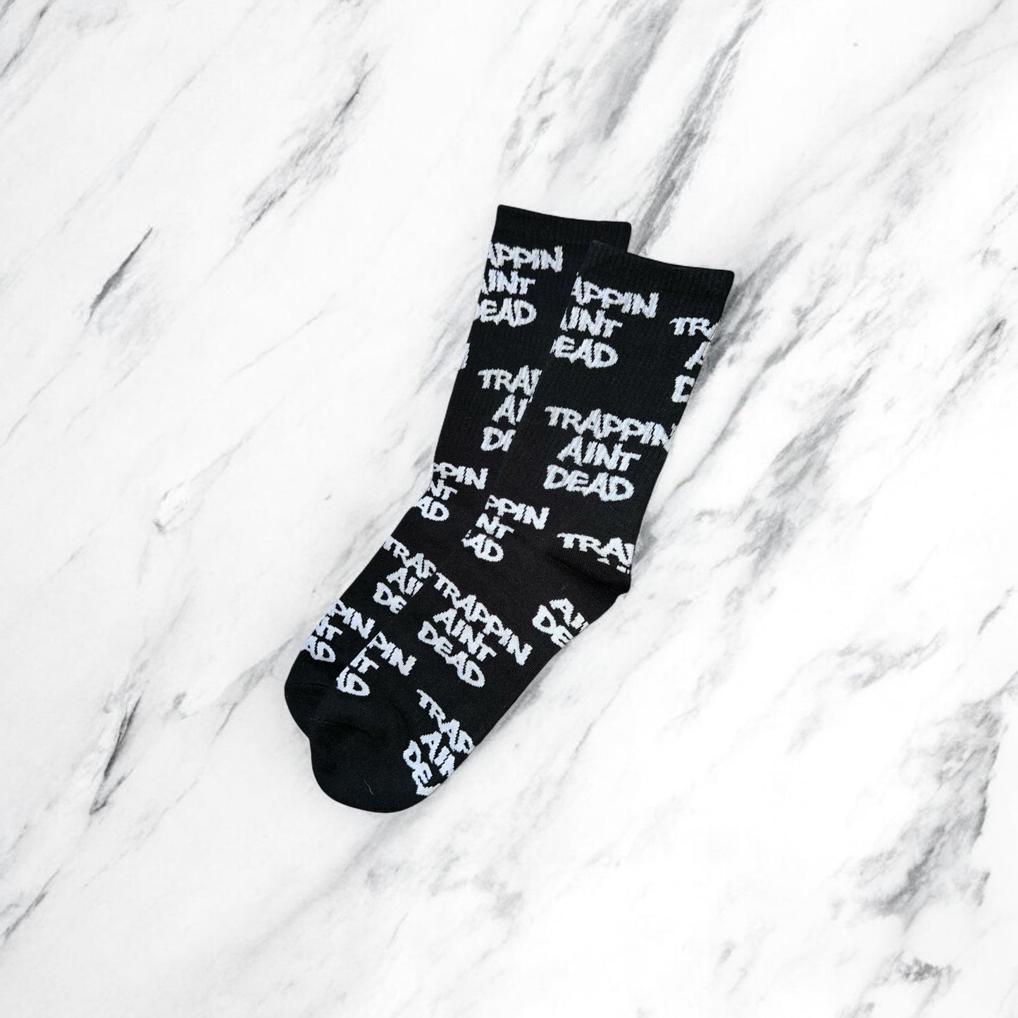 WFM “Trappin Aint Dead” Socks (Black)